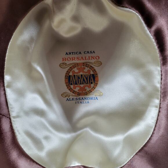 VINTAGE Borsalino Diamante II Hat 7 3/8 Gray Brown Fur‎ Felt Bowler Derby Italy - Picture 5 of 16